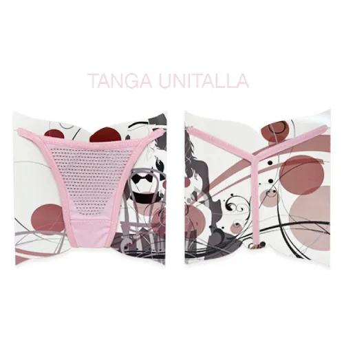 Tanga Algodón Rosa Metal