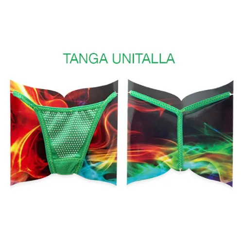 Tanga Algodón Verde metal