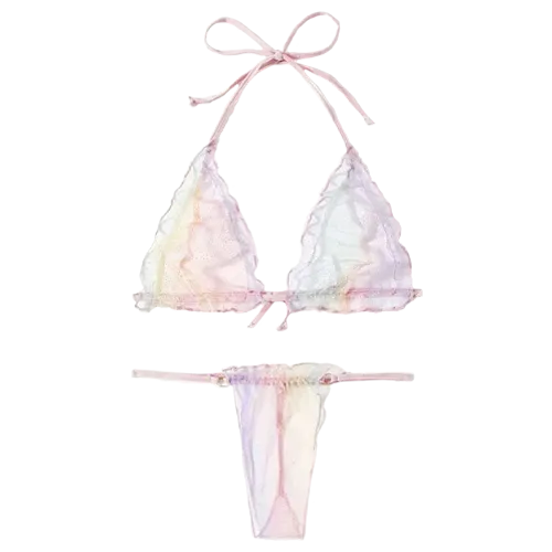 [swsexy23201210550-M] Conjunto de malla transparente multicolor