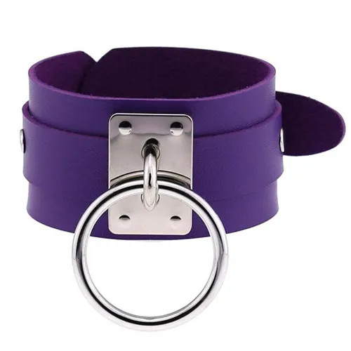 [19701366] Brazalete de cuero gotico - Morado