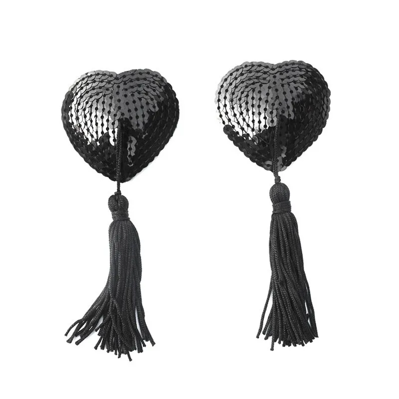 [19701173] Pezoneras con borlas - Negro