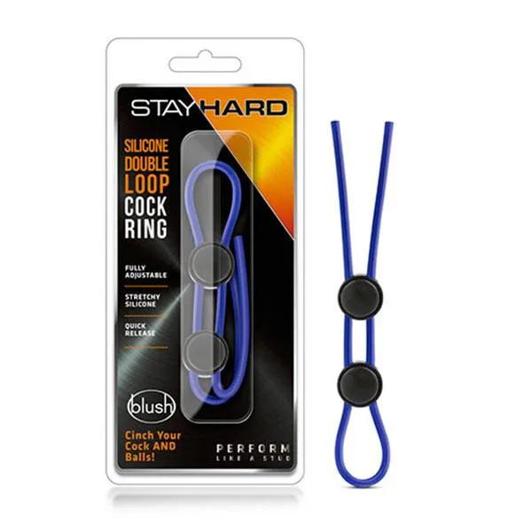 [853858007512] Silicone Double Loop Cock Ring - Azul