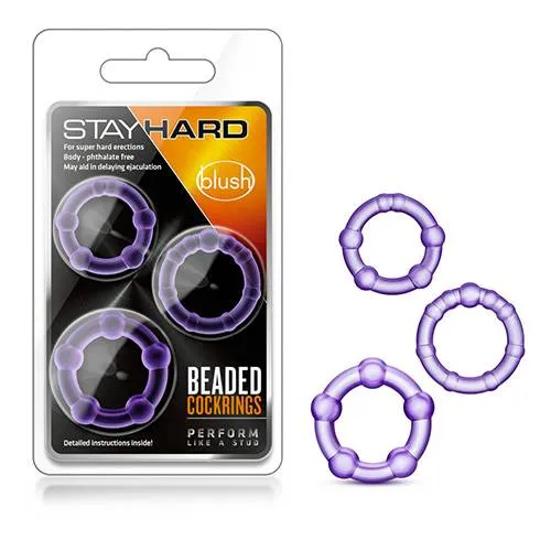 [853858007024] Beaded Cock Rings Purple