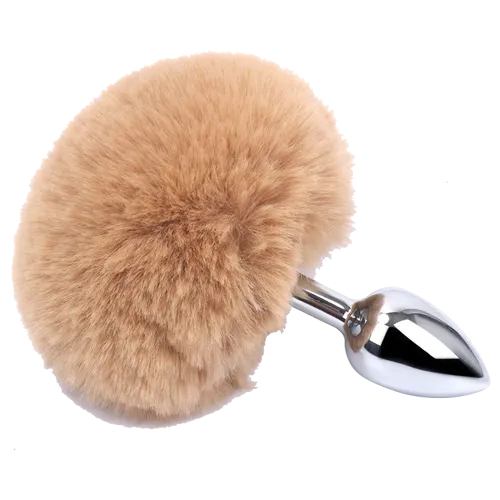 [19701013] Butt Plug - Colita De Conejo - Café - S - 7 cm x 3 cm