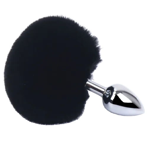 [19701017] Butt Plug - Colita De Conejo - Negro - S - 7 x 3 cm