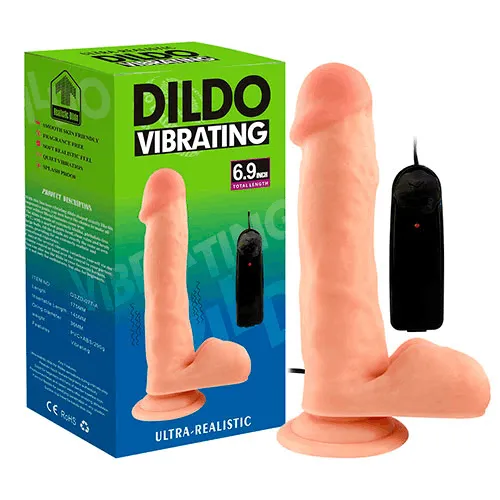 Ultra Realistic Vibrating D-C dildo 17.5 x 3.6 cm