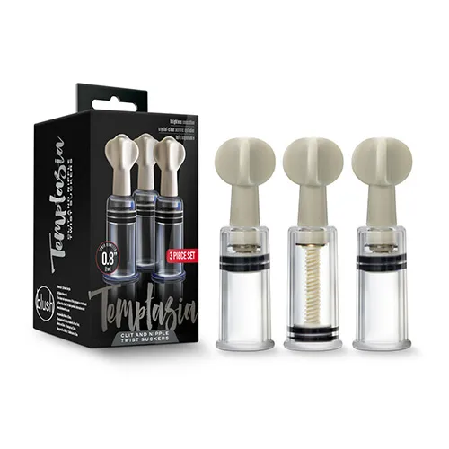 [819835024170] Clit And Nipple Twist Suckers Set of 3 Clear