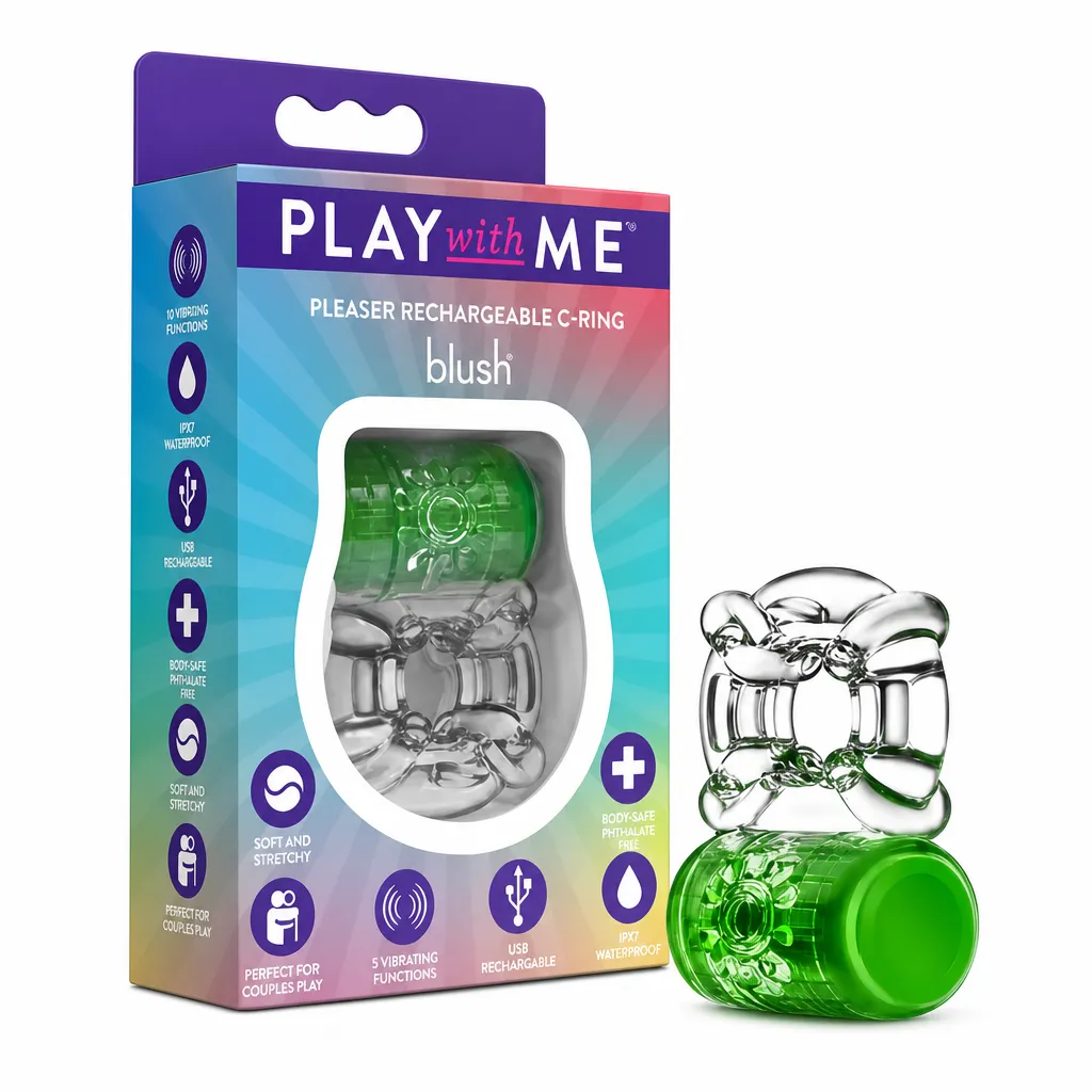 [850002870565] Blush Pleaser Anillo Vibrador Recargable Verde BL-31622