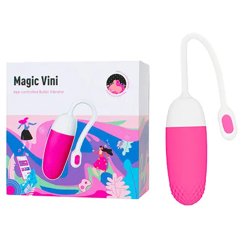 Mini Vibrador Magic Vini Rosa con App – Recargable – 9.5 x 3.7 Cm